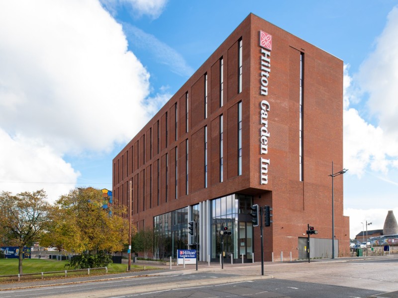 Clayworks apartments and Hilton Garden Inn Hotel in Smithfield, Stoke-on-Trent