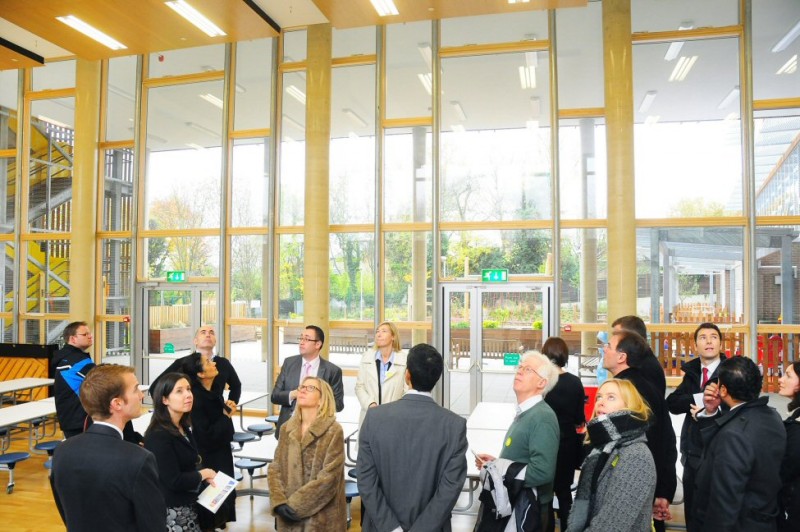 Visitors see the zero carbon school