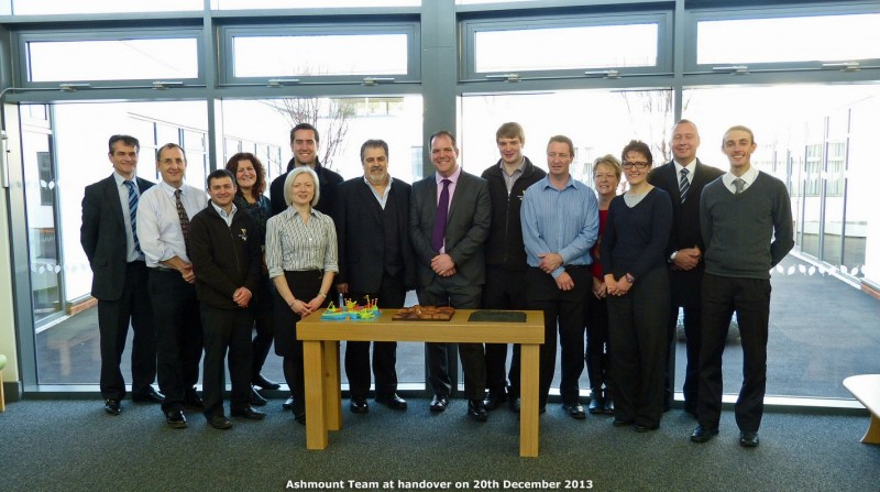 The team celebrate the early handover of Ashmount in Loughborough