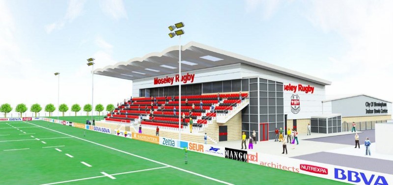 A CGI of Moseley's new main grandstand