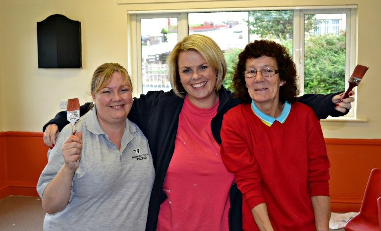 Willmott Dixon’s Jill Blight, Home Group’s Christina Bell Home and Sharon Barnes from Ewanrigg and Netherton Community Centre